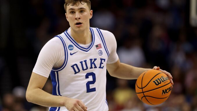 Cooper-Flagg-of-Duke-University-dribbles-in-2025-NCAA-Tournament-Elite-Eight-game