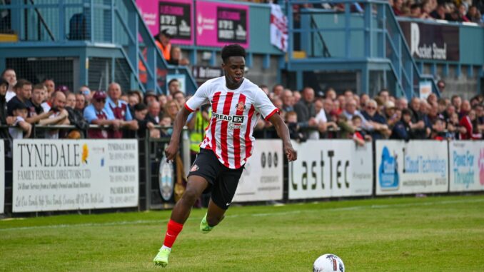 Sunderland AFC's Trey Ogunsuyi in action against South Shields FC.