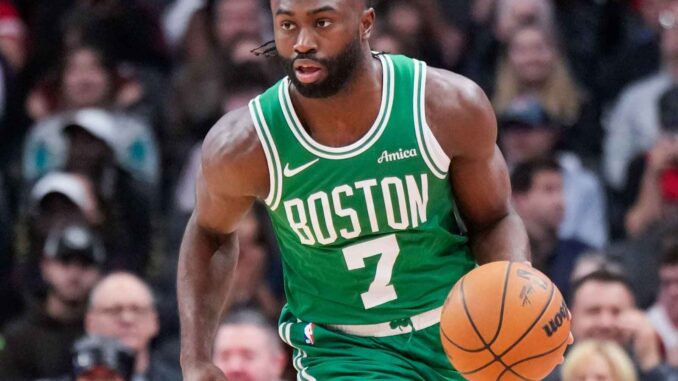 Jaylen-Brown-Boston-Celtics-dribbles-against-Toronto-Raptors-2024-NBA-OCtober-2024ricks